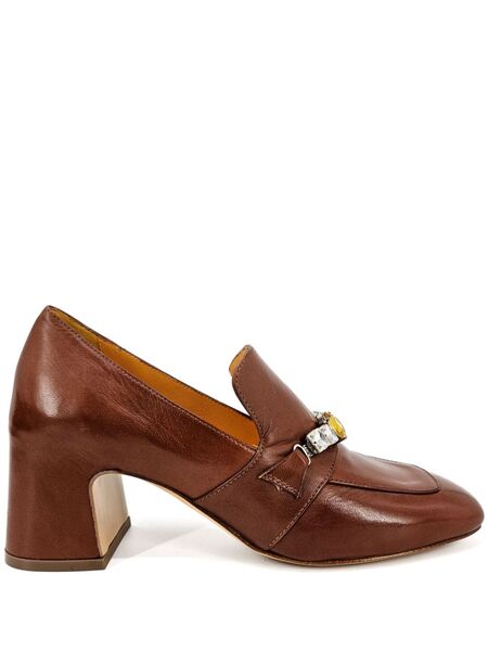 Madison.maison 55mm Jeweled Leather Pumps - Brown 