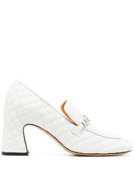  Madison.maison 70mm Quilted Leather Pumps - White 