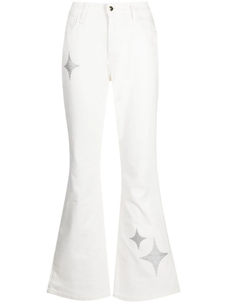  Madison.maison Star-print High-rise Flared Jeans - White 