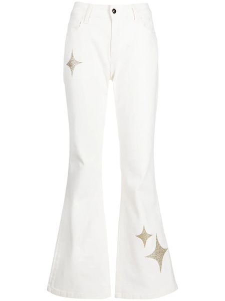  Madison.maison Star-print High-rise Flared Jeans - White 