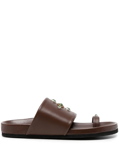  Madison.maison Tyche Chocolate Toe Ring Sandals - Brown 