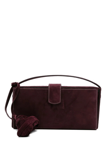  Magda Butrym Apolonia Rose-embellished Suede Clutch Bag - Red 