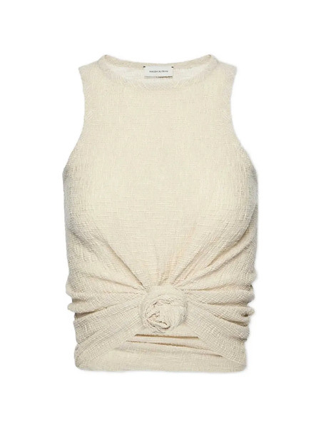  Magda Butrym Crepe Knotted Tank Top - Neutrals 