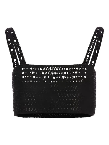  Magda Butrym Crochet Cropped Top - Black 