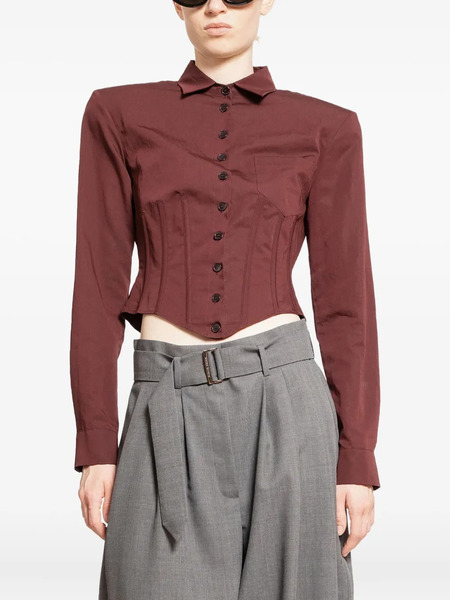  Magda Butrym Cropped Corset Shirt - Red 