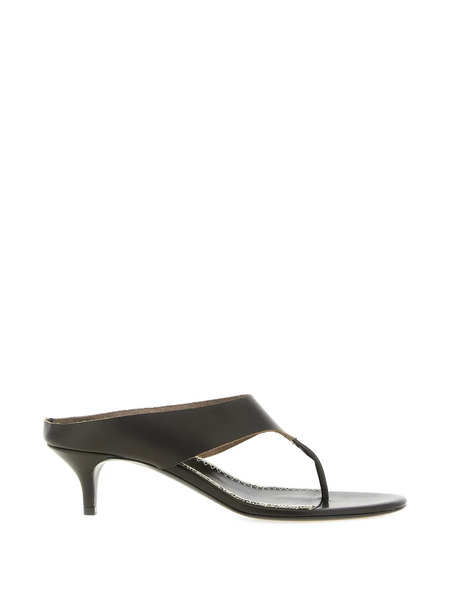  Magda Butrym Curved Stitching Leather Sandals - Brown 