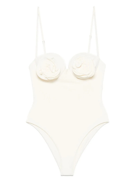  Magda Butrym 3d Flower Bustier Swimsuit - Neutrals 