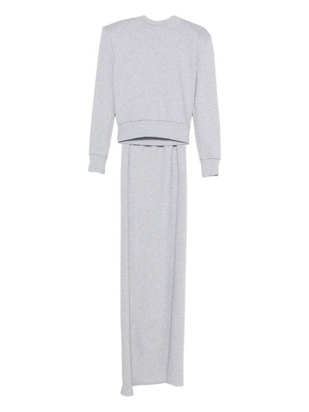  Magda Butrym Draped-detail Crew-neck Sweatshirt - Grey 
