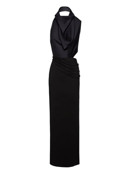  Magda Butrym Draped Halterneck Evening Dress - Blue 