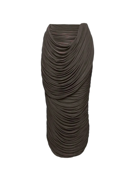  Magda Butrym Draped Midi Skirt - Brown 