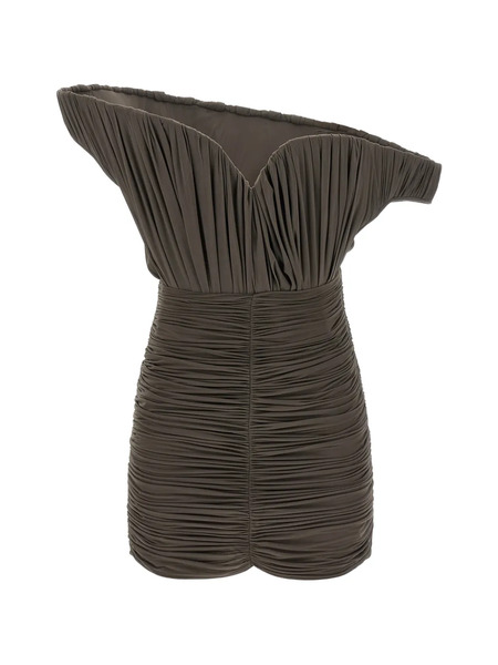  Magda Butrym 33 Draped One-shoulder Mini Dress - Brown 