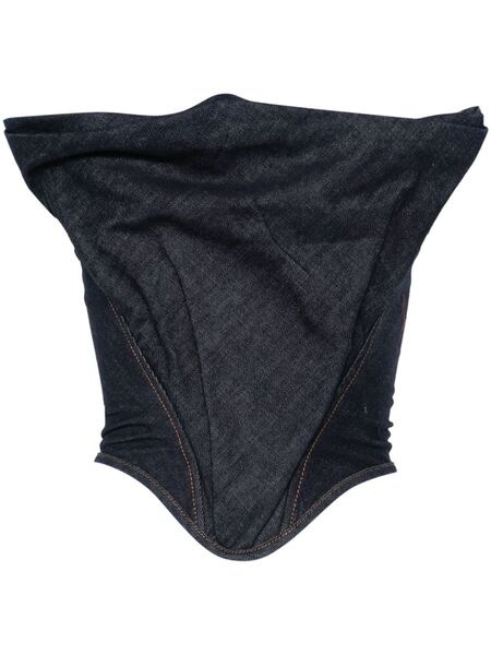  Magda Butrym Draped Strapless Corset Top - Blue 