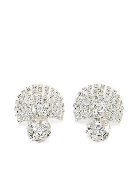  Magda Butrym Fan-shaped Crystal-embellished Earrings - Silver 