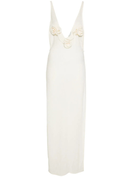  Magda Butrym Floral-appliqué Maxi Dress - Neutrals 