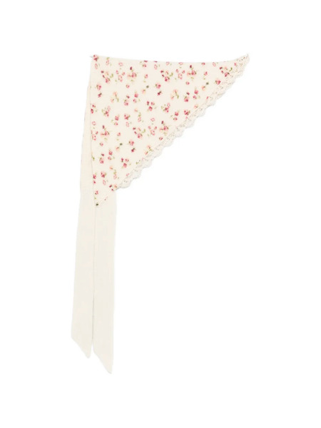  Magda Butrym Floral Lace-detail Scarf - Neutrals 