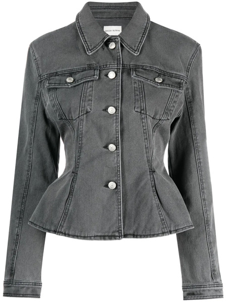  Magda Butrym Fluted Denim Jacket - Grey 