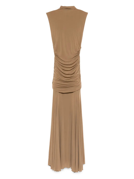  Magda Butrym High-neck Draped Maxi Dress - Neutrals 