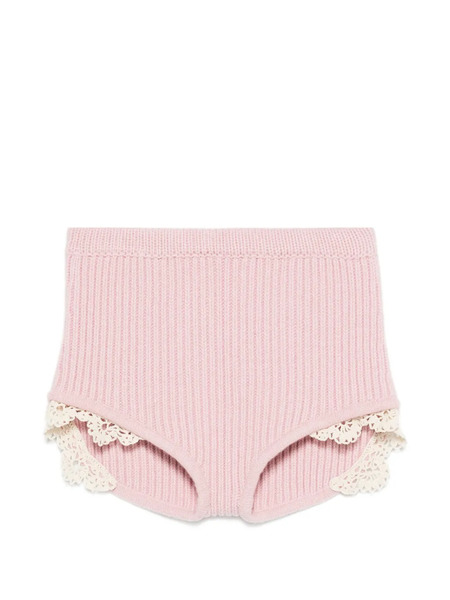 Magda Butrym Lace-trim Knitted Shorts - Pink 