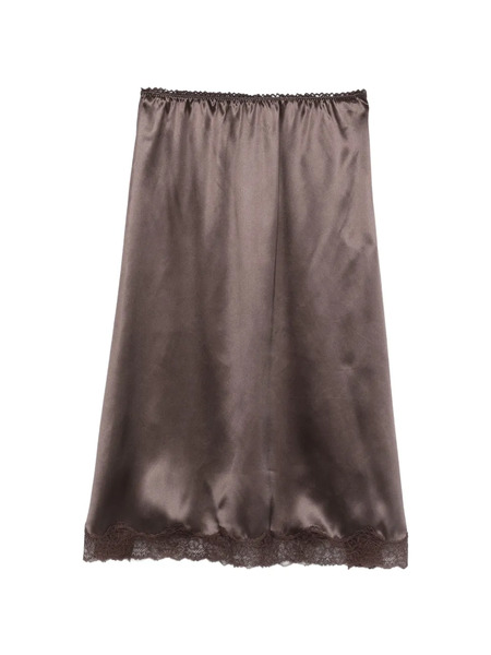  Magda Butrym Lace-trim Midi Skirt - Brown 