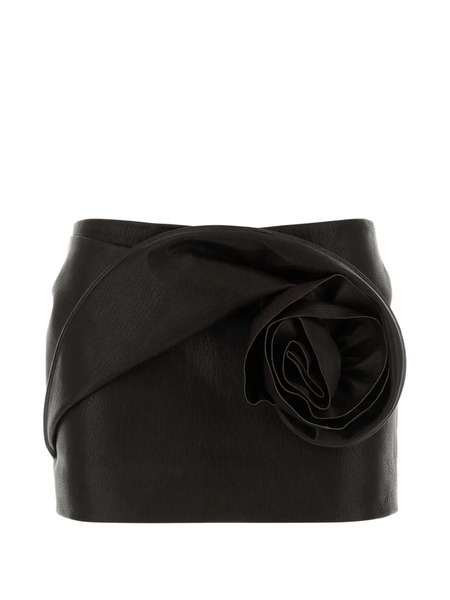  Magda Butrym Leather Mini Skirt - Brown 