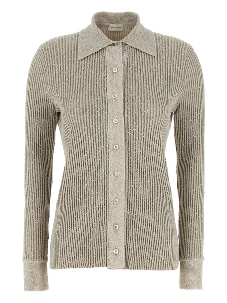  Magda Butrym Marled Ribbed-knit Cardigan - Grey 