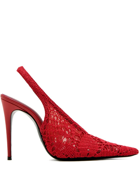  Magda Butrym 105mm Crochet-knit Slingback Pumps - Red 