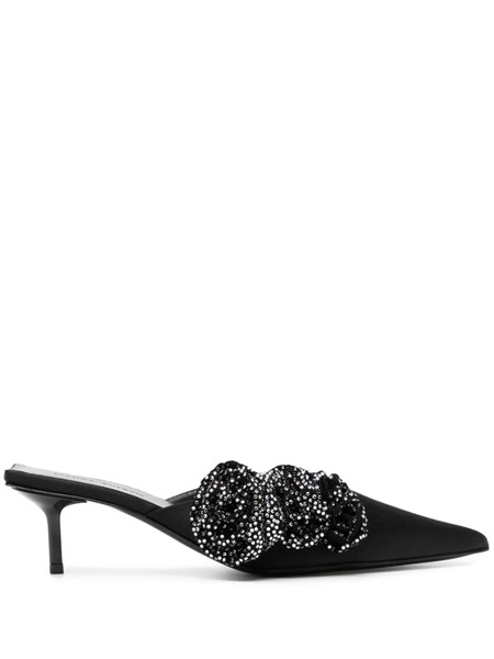  Magda Butrym 50mm Crystal-embellished Leather Mules - Black 
