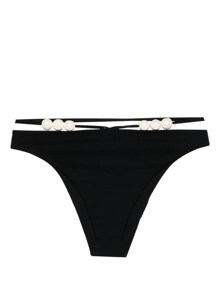 Magda Butrym Pearl-detailed Bikini Bottom - Black 