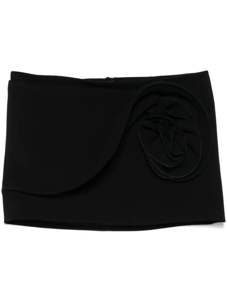  Magda Butrym Rose-appliqué Mini Skirt - Black 