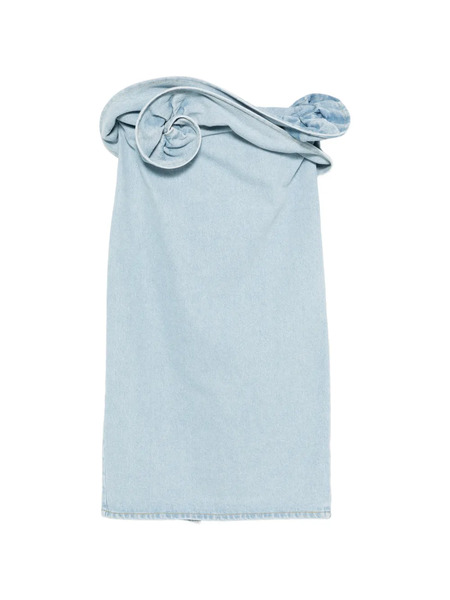  Magda Butrym Rose-detail Midi Skirt - Blue 