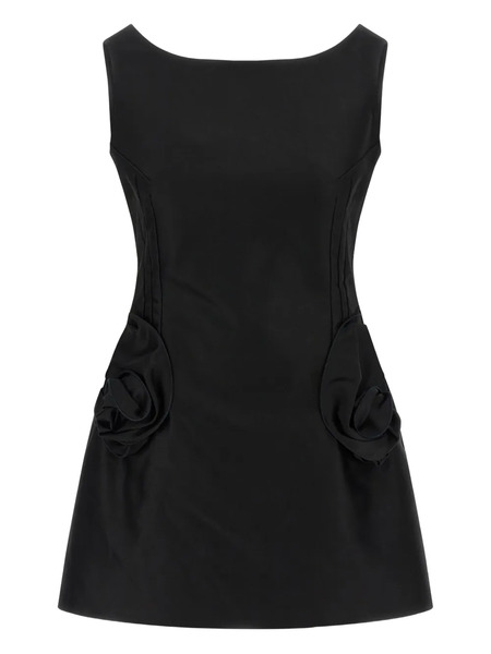  Magda Butrym 04 Rose-embellished Mini Dress - Black 