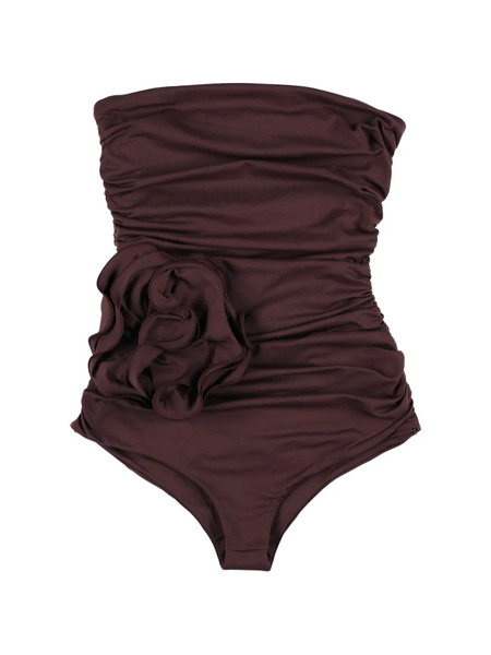  Magda Butrym Rose Ruched Intero Beachwear - Red 