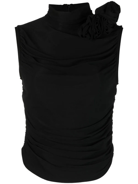  Magda Butrym Ruched Mock-neck Top - Black 