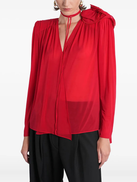  Magda Butrym Ruffled Tie Top - Red 