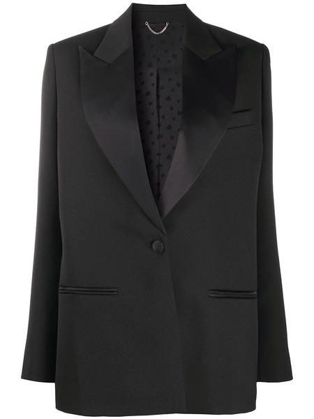  Magda Butrym Satin Lapel Blazer - Black 