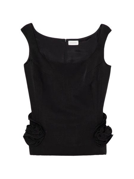  Magda Butrym Sculptural Floral Top - Black 