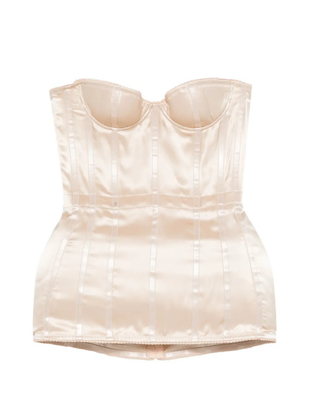  Magda Butrym Silk Corset Top - Neutrals 