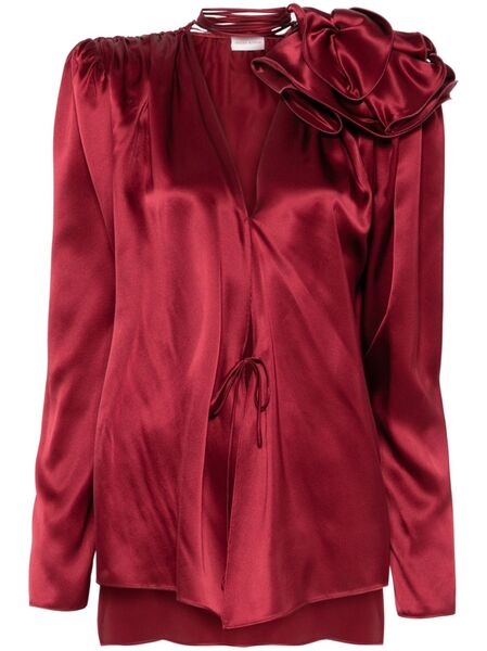 Magda Butrym Silk Flower Blouse - Red 