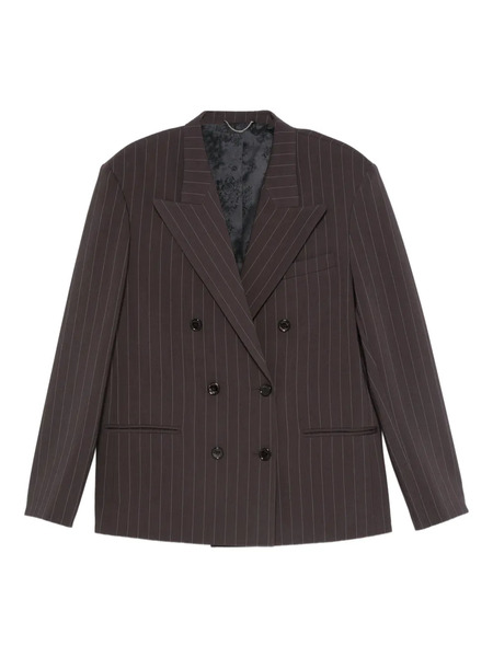  Magda Butrym Striped Double-breasted Blazer - Brown 