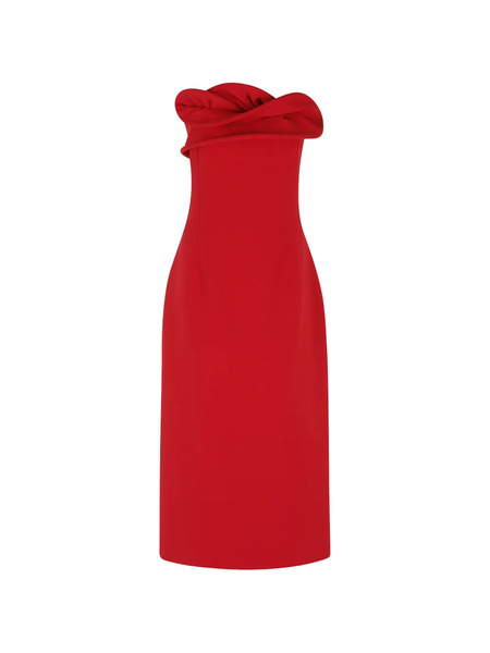  Magda Butrym Twisted Strapless Midi Dress - Red 