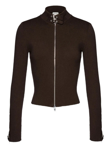  Magda Butrym Zip-front Ribbed Top - Brown 