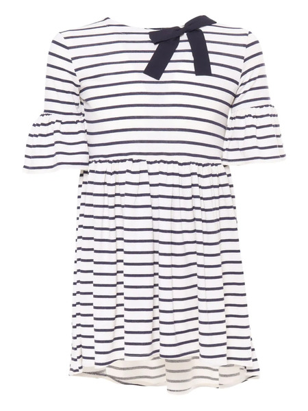  Magil Striped Bell-sleeve Dress - White 