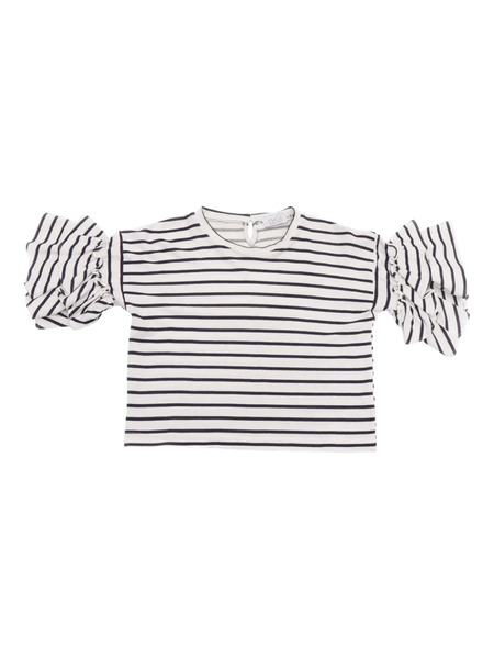  Magil Striped Ruffled T-shirt - Black 