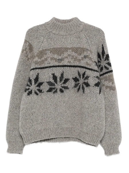  Magliano Floral-pattern Mock-neck Sweater - Grey 