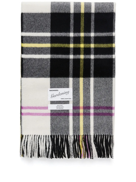  Magniberg Check-pattern Alpaca Blanket - White 