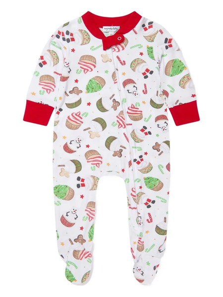  Magnolia Baby Cupcakes-print Footed Pajamas - White 
