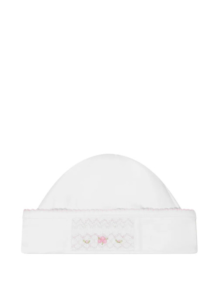  Magnolia Baby Smocking-embroidery Beanie Hat - White 