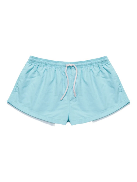  Mainless Drawstring Beach Mini Shorts - Blue 