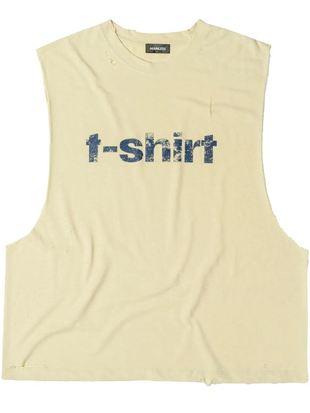  Mainless Oversize Sleeveless T-shirt - Yellow 