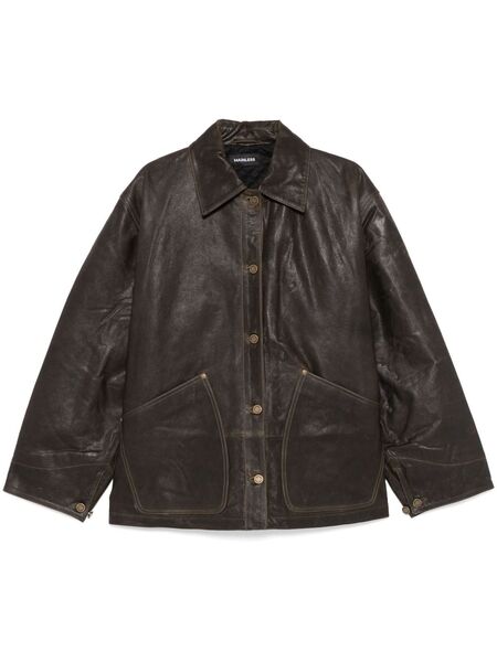  Mainless Scratched Leather Jacket - Green 